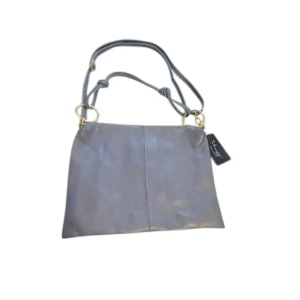 Takeasy Italian Calf Leather Shoulder Bag NWT Denim Blue